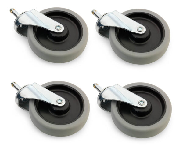 Ruote pivottanti 125 mm (4 pezzi), grigie